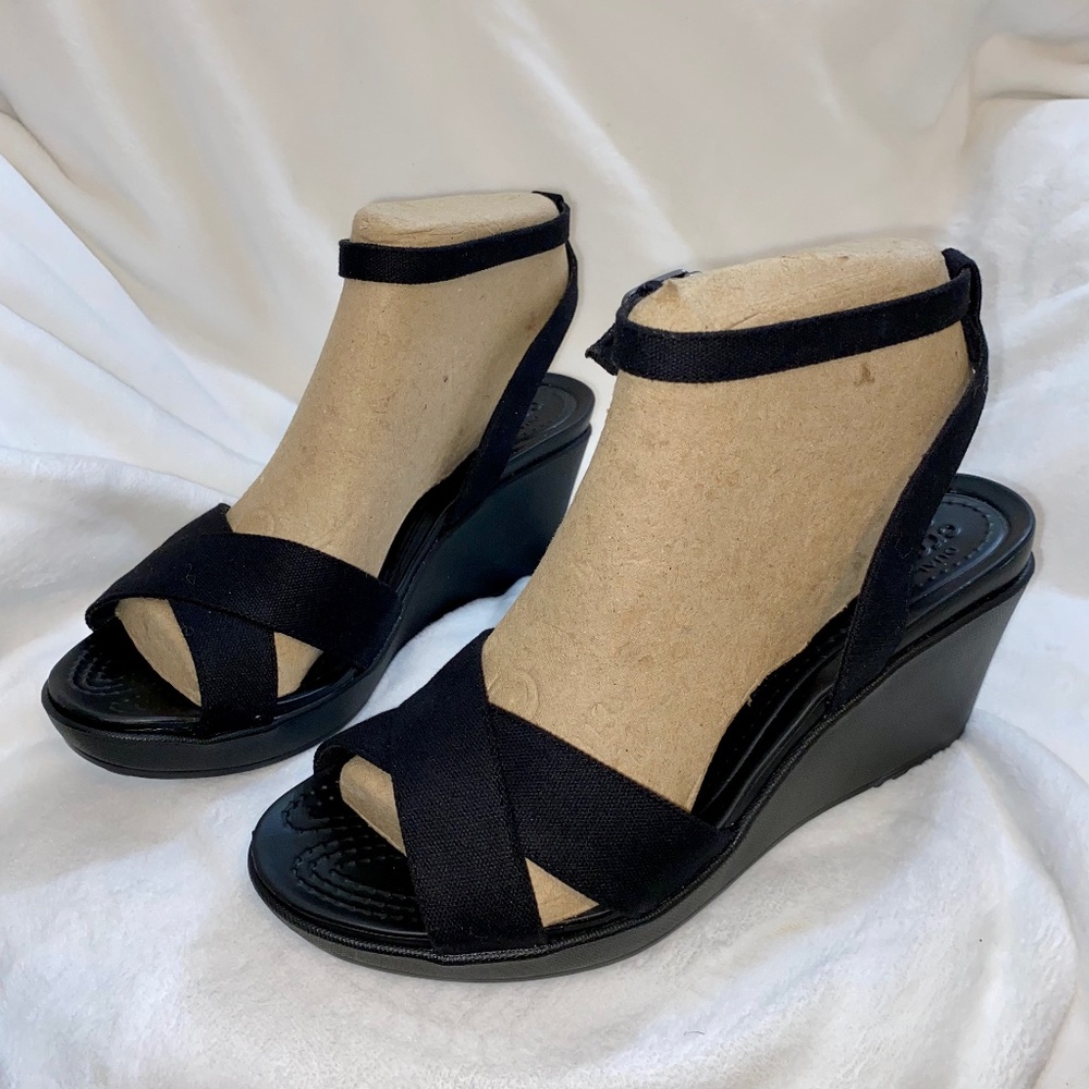 Crocs Women's Adjustable Ankle Strap Wedge Comfort Sandal